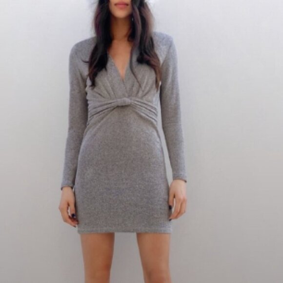 Zara Silver Metallic Thread Mini Dress - Picture 1 of 6